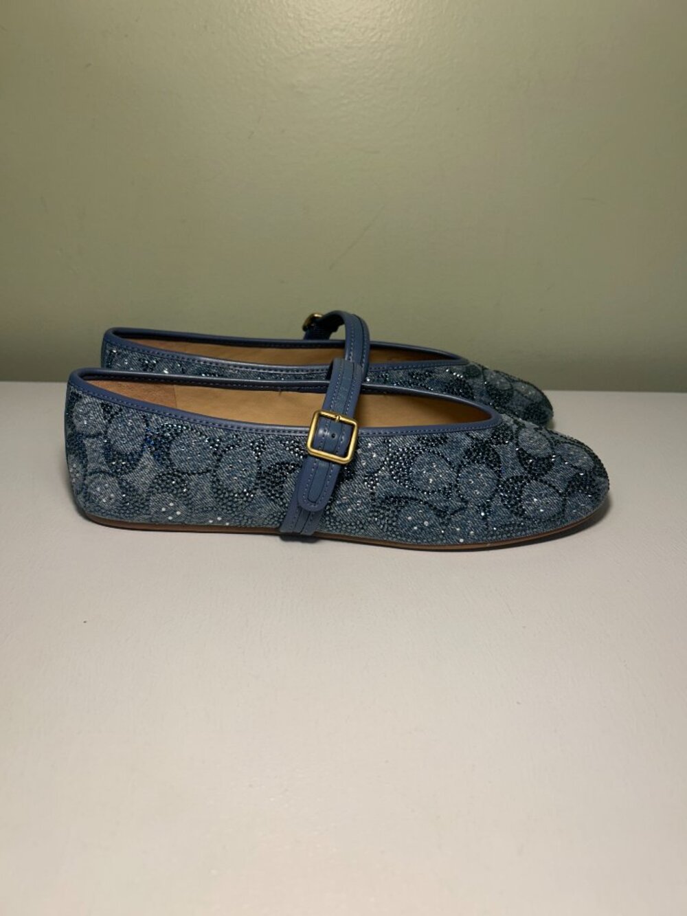 Coach Women's Mary Jane In Crystal Signature Denim - Picture 11 of 16